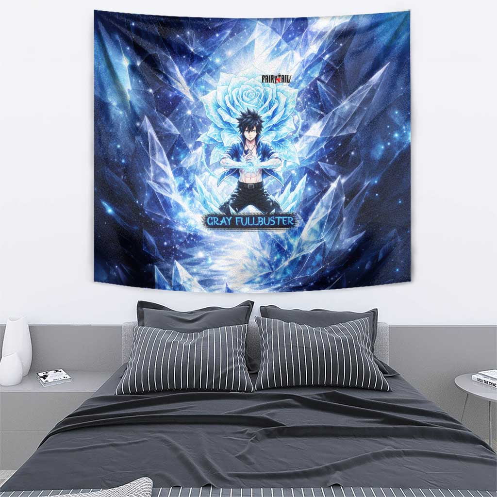 Gray Fullbuster Fairy Tail Tapestry Ice Magic Anime Style with Crystal Freeze Motif