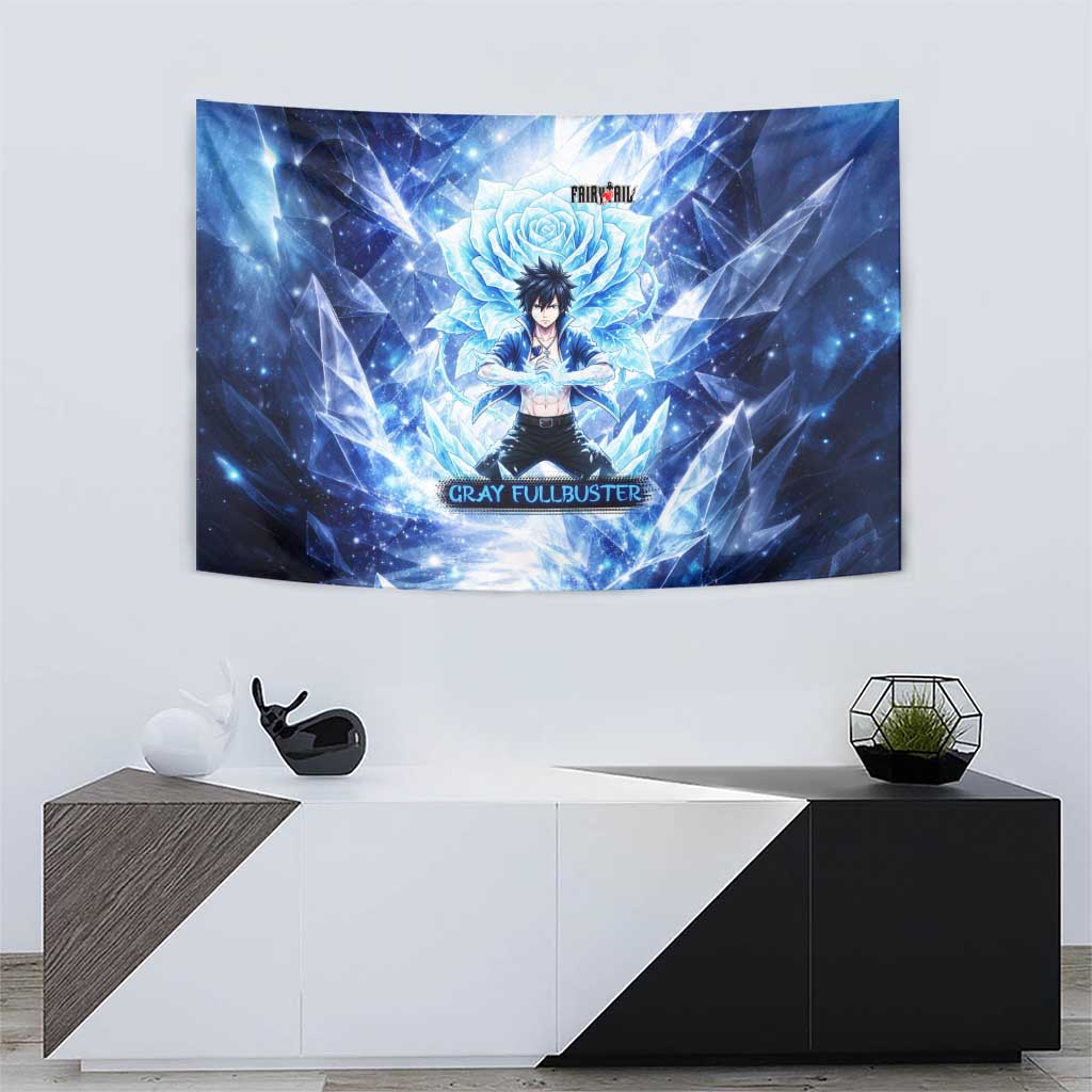 Gray Fullbuster Fairy Tail Tapestry Ice Magic Anime Style with Crystal Freeze Motif