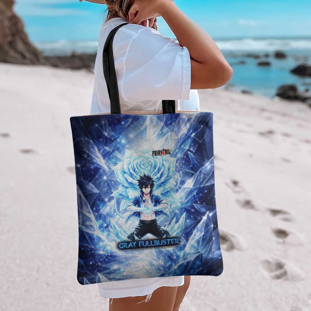 Gray Fullbuster Fairy Tail Tote Bag Ice Magic Anime Style with Crystal Freeze Motif
