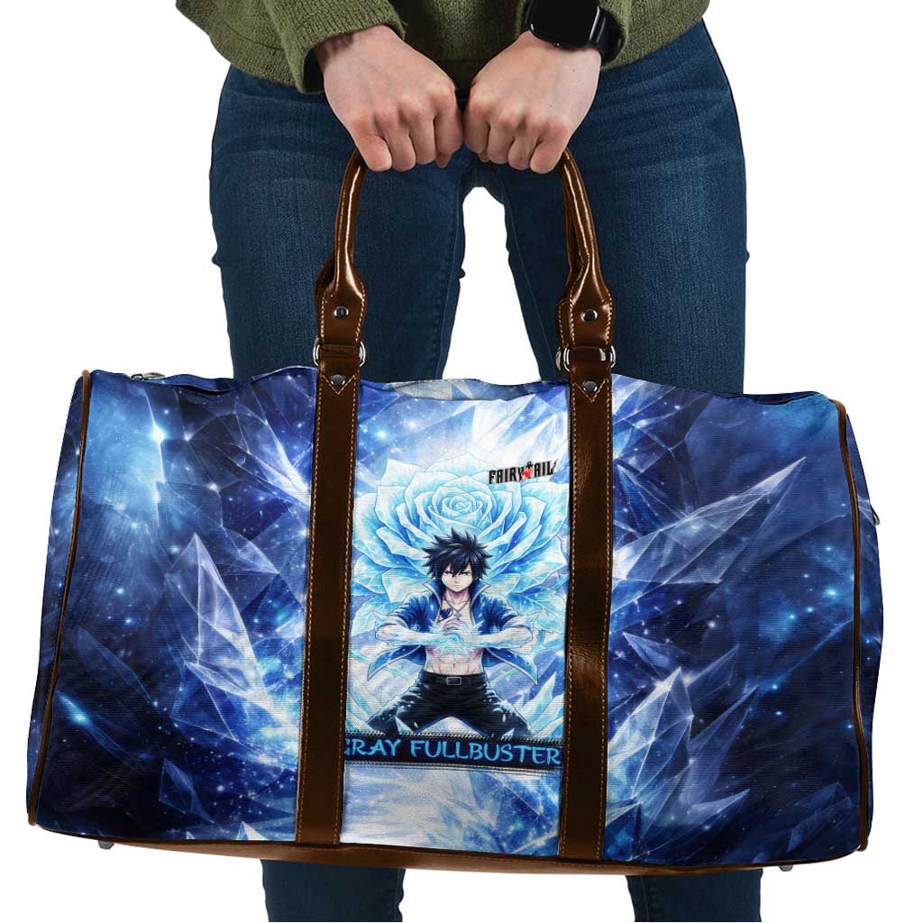 Gray Fullbuster Fairy Tail Travel Bag Ice Magic Anime Style with Crystal Freeze Motif