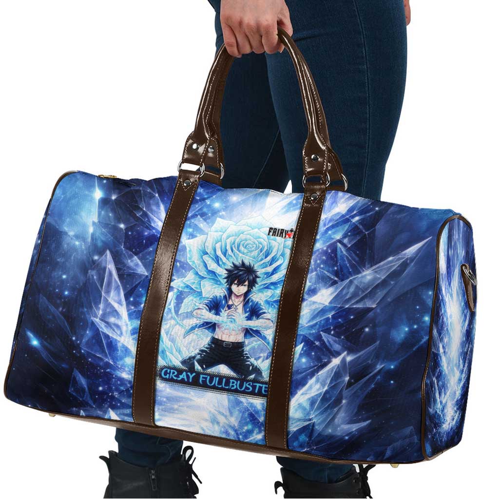 Gray Fullbuster Fairy Tail Travel Bag Ice Magic Anime Style with Crystal Freeze Motif
