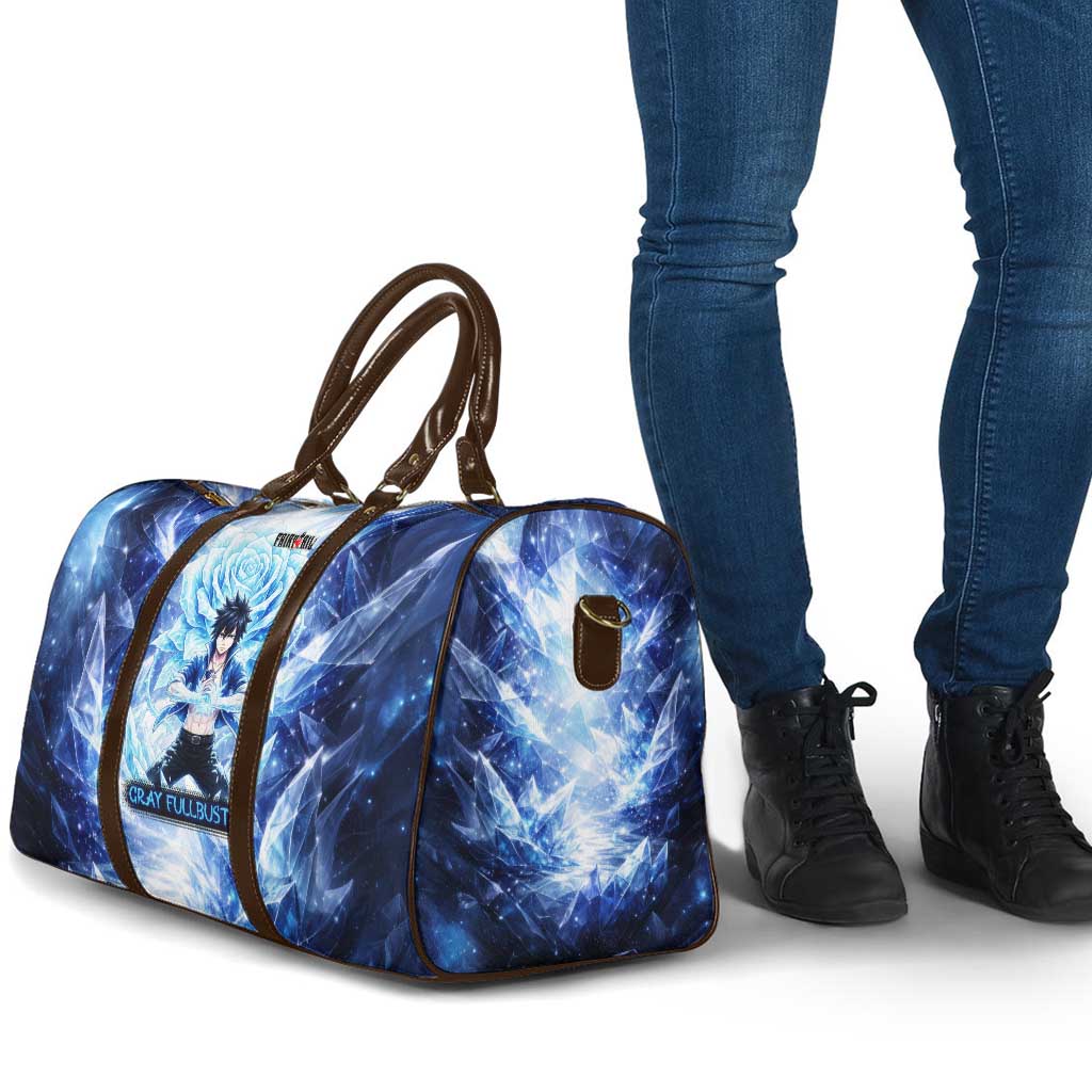 Gray Fullbuster Fairy Tail Travel Bag Ice Magic Anime Style with Crystal Freeze Motif