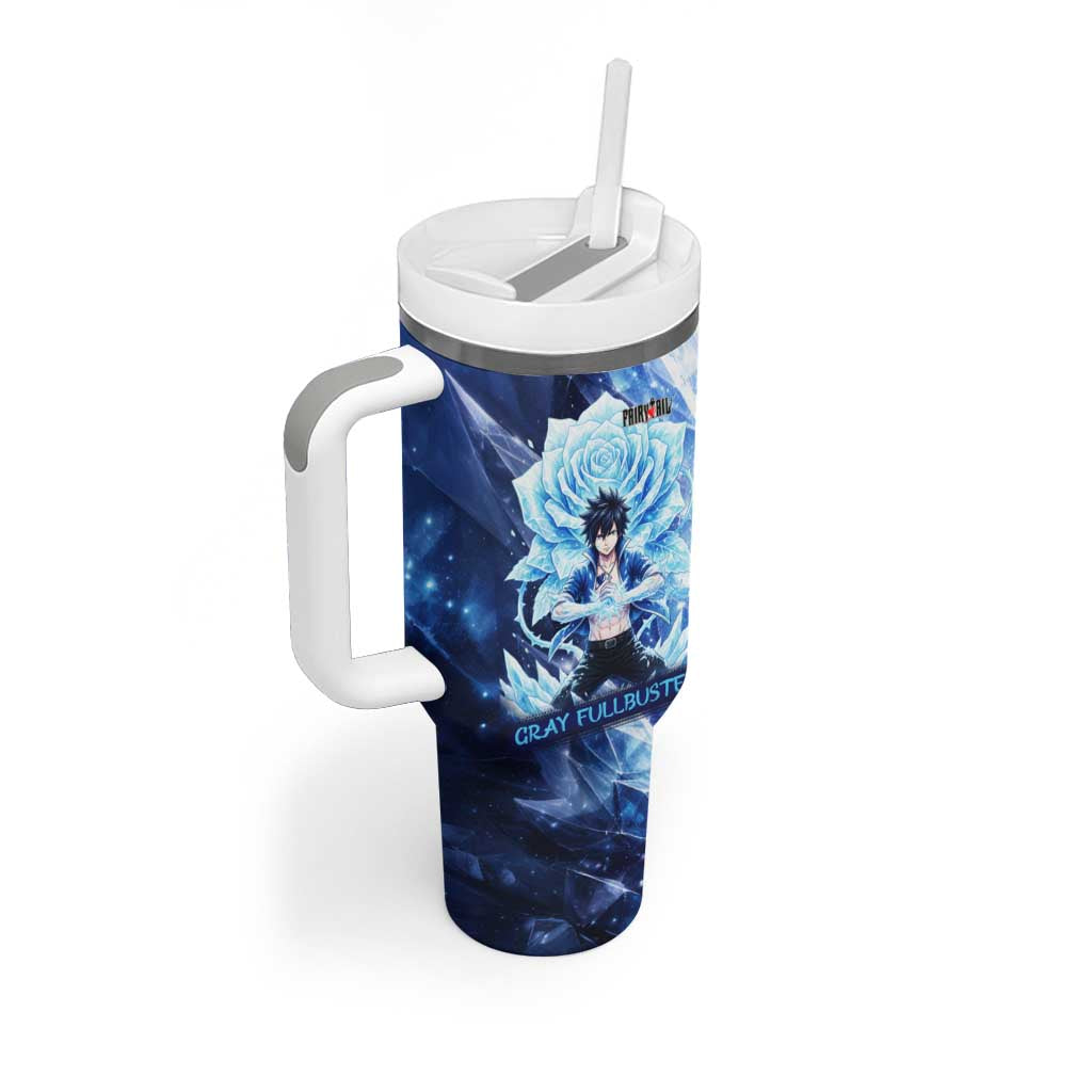 Gray Fullbuster Fairy Tail Tumbler With Handle Ice Magic Anime Style with Crystal Freeze Motif