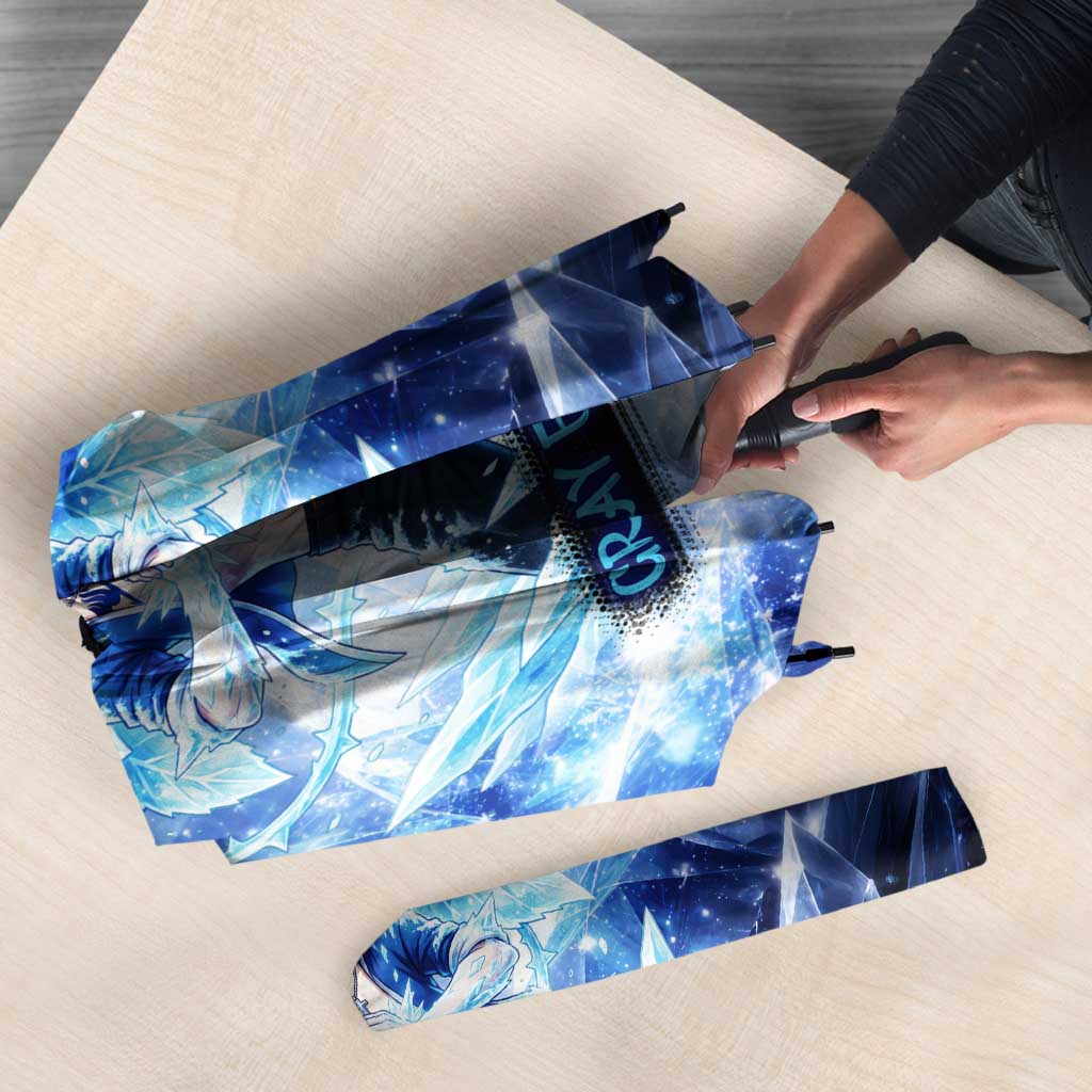 Gray Fullbuster Fairy Tail Umbrella Ice Magic Anime Style with Crystal Freeze Motif