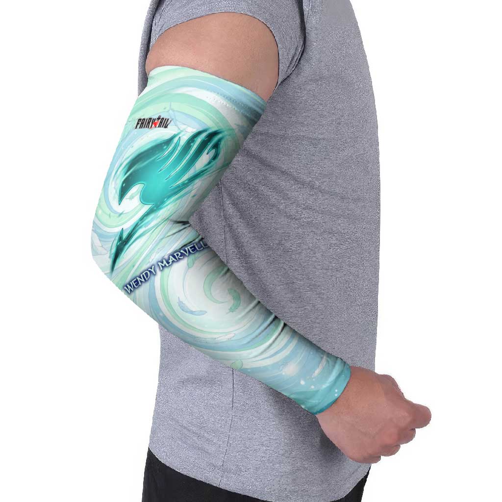 Wendy Marvell Fairy Tail Arm Sleeves Sky Dragon Anime Style with Pastel Wind and Wing Motif