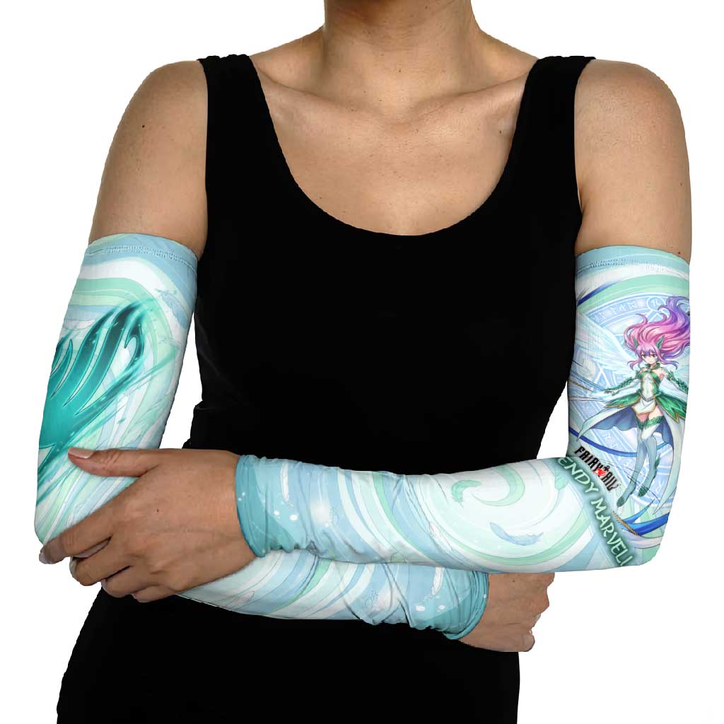 Wendy Marvell Fairy Tail Arm Sleeves Sky Dragon Anime Style with Pastel Wind and Wing Motif