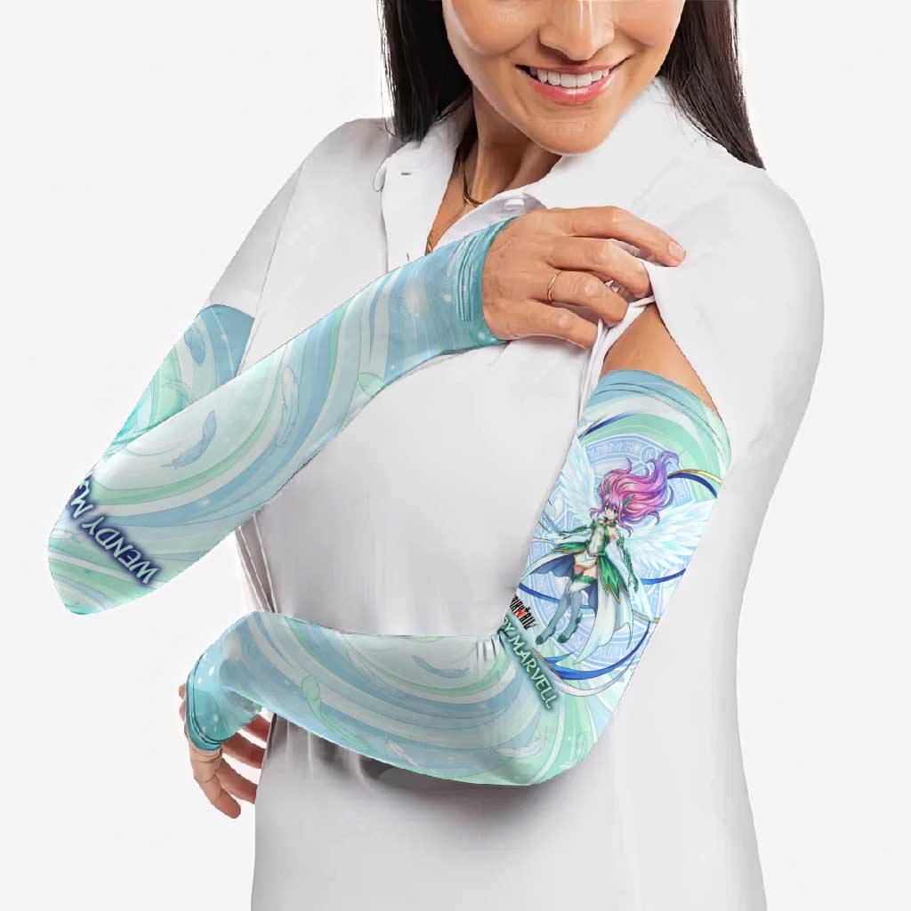 Wendy Marvell Fairy Tail Arm Sleeves Sky Dragon Anime Style with Pastel Wind and Wing Motif