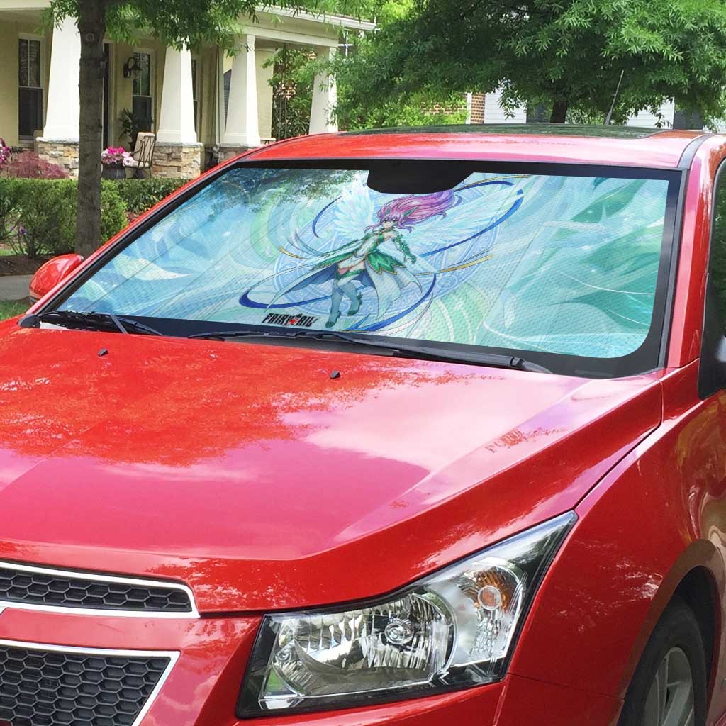 Wendy Marvell Fairy Tail Auto Sun Shade Sky Dragon Anime Style with Pastel Wind and Wing Motif