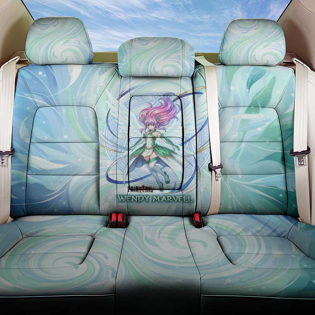 Wendy Marvell Fairy Tail Back Car Seat Cover Sky Dragon Anime Style with Pastel Wind and Wing Motif
