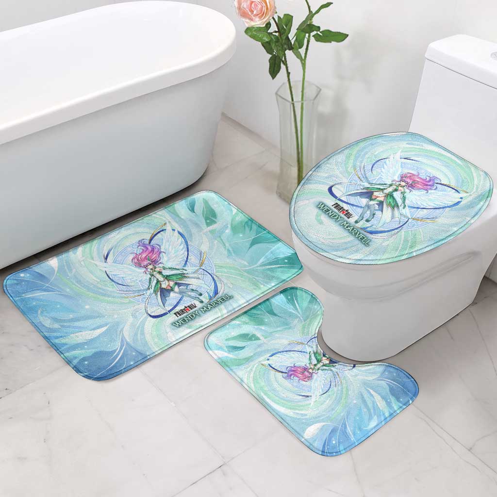 Wendy Marvell Fairy Tail Bathroom Set Sky Dragon Anime Style with Pastel Wind and Wing Motif