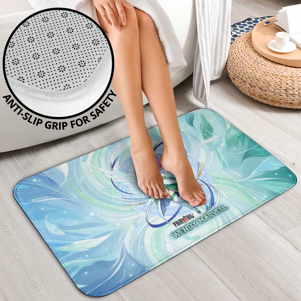 Wendy Marvell Fairy Tail Bathroom Set Sky Dragon Anime Style with Pastel Wind and Wing Motif