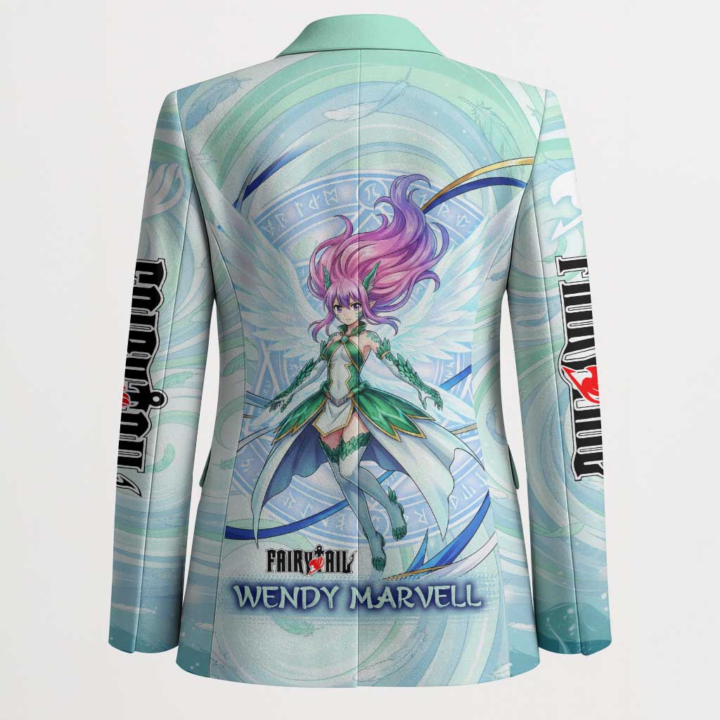 Wendy Marvell Fairy Tail Blazer Sky Dragon Anime Style with Pastel Wind and Wing Motif