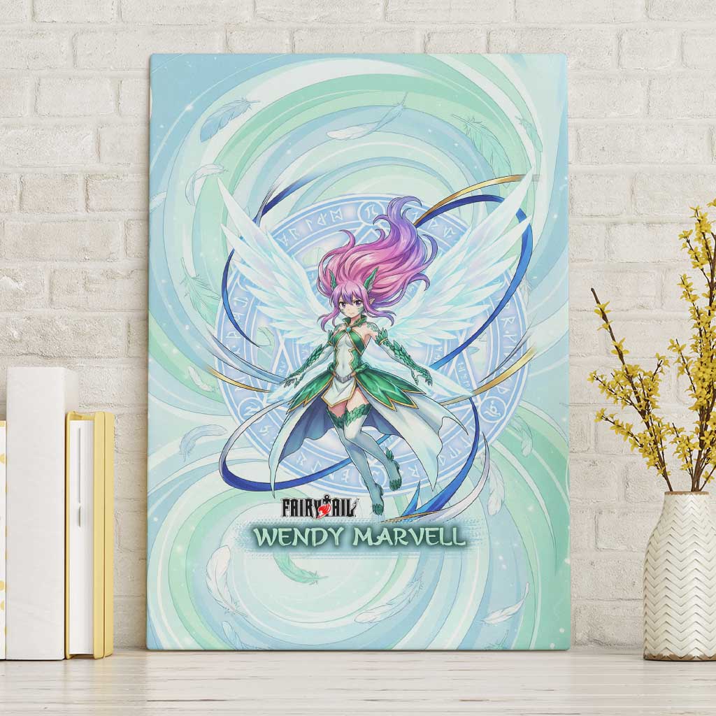 Wendy Marvell Fairy Tail Canvas Wall Art Sky Dragon Anime Style with Pastel Wind and Wing Motif
