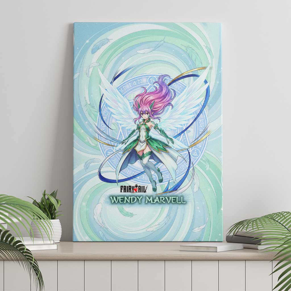 Wendy Marvell Fairy Tail Canvas Wall Art Sky Dragon Anime Style with Pastel Wind and Wing Motif
