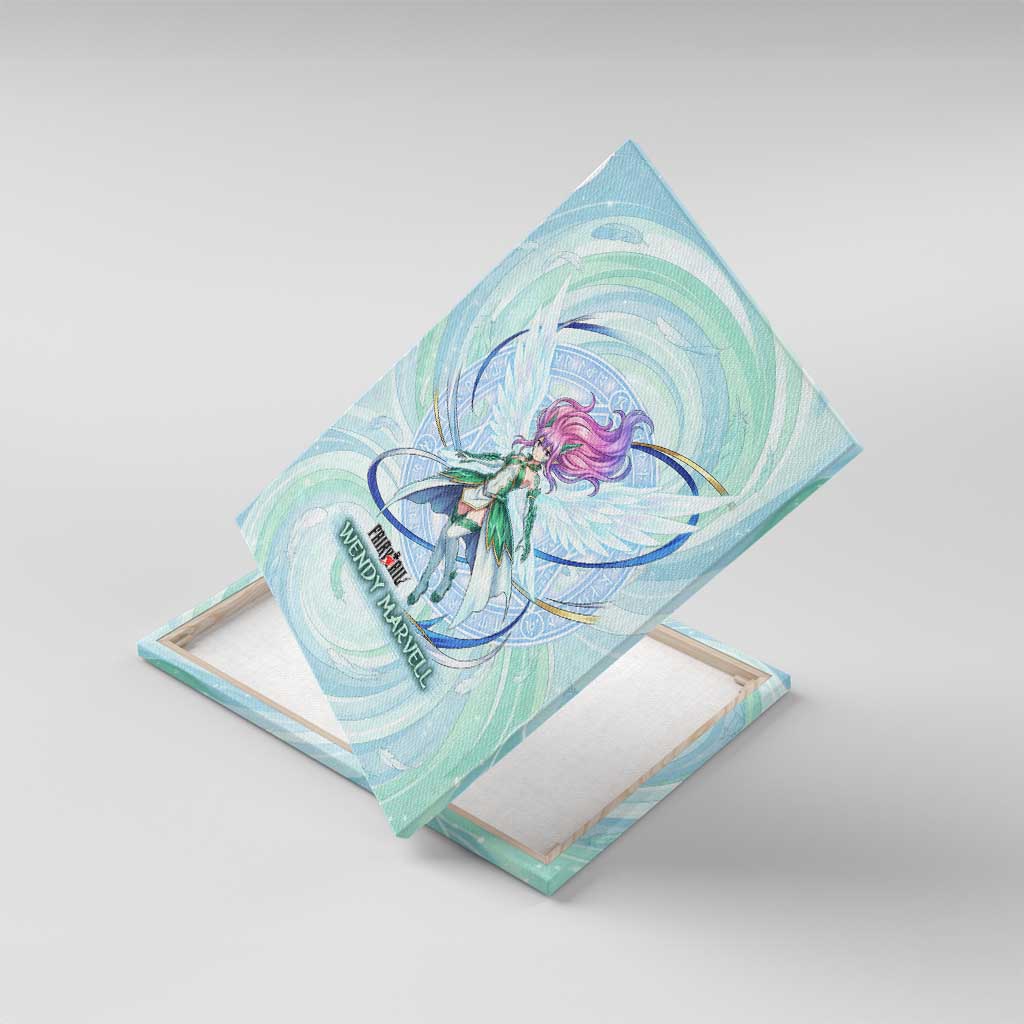 Wendy Marvell Fairy Tail Canvas Wall Art Sky Dragon Anime Style with Pastel Wind and Wing Motif