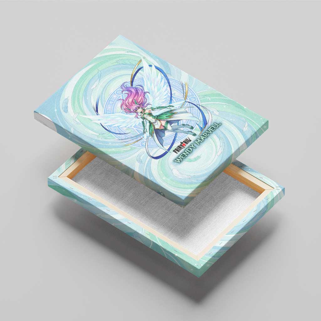 Wendy Marvell Fairy Tail Canvas Wall Art Sky Dragon Anime Style with Pastel Wind and Wing Motif