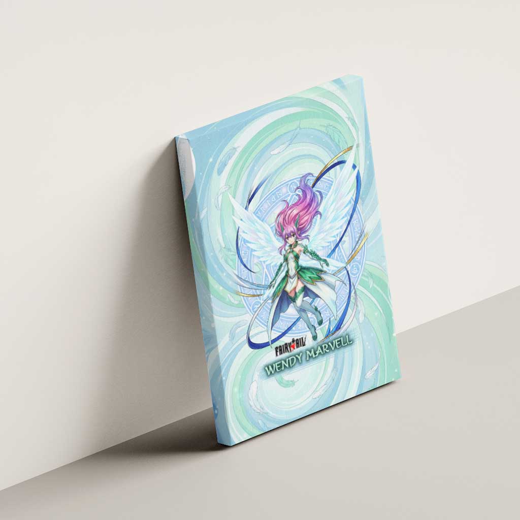 Wendy Marvell Fairy Tail Canvas Wall Art Sky Dragon Anime Style with Pastel Wind and Wing Motif