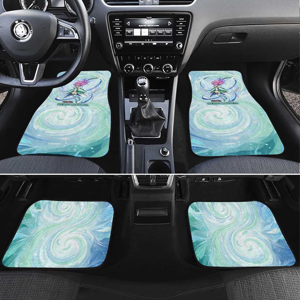 Wendy Marvell Fairy Tail Car Mats Sky Dragon Anime Style with Pastel Wind and Wing Motif