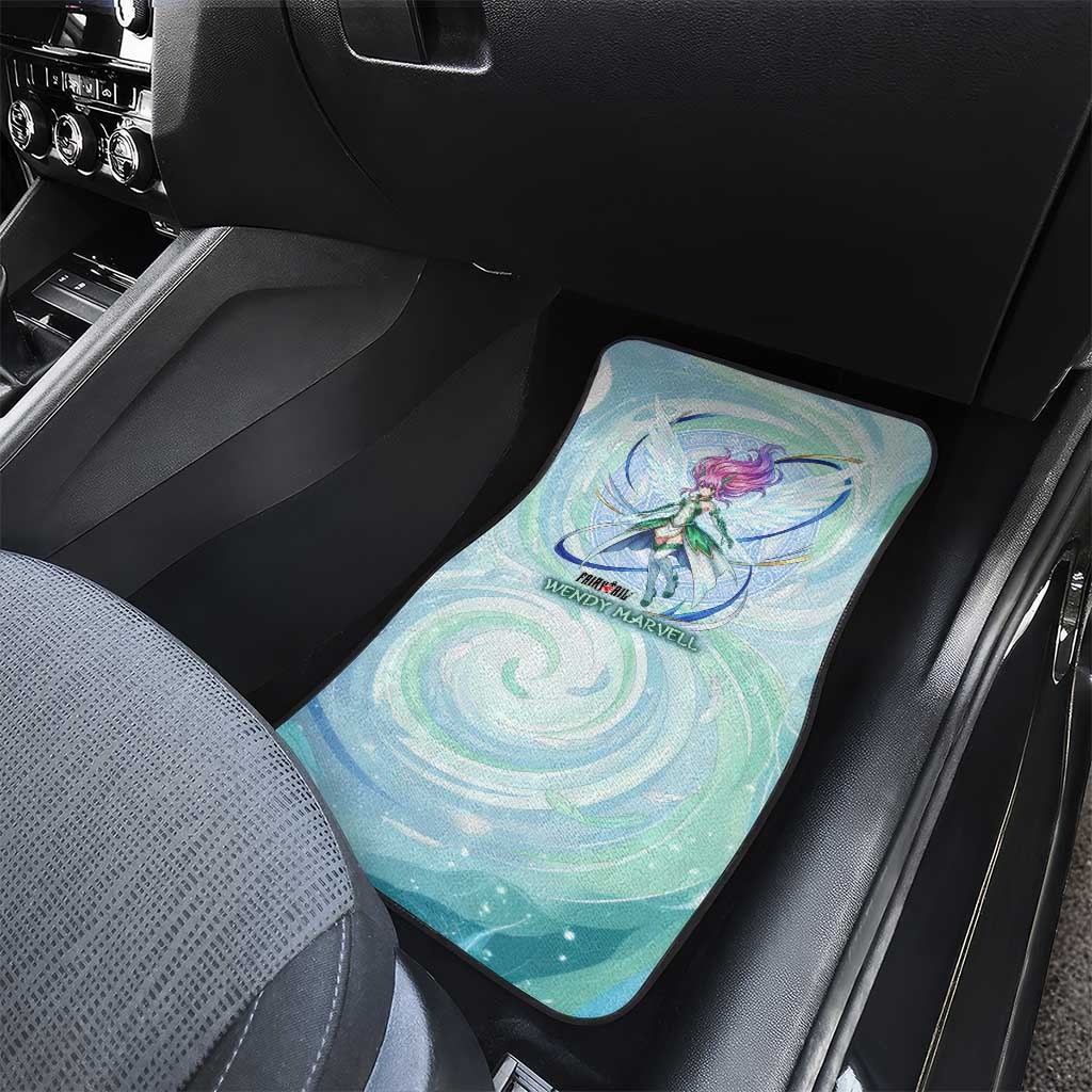 Wendy Marvell Fairy Tail Car Mats Sky Dragon Anime Style with Pastel Wind and Wing Motif