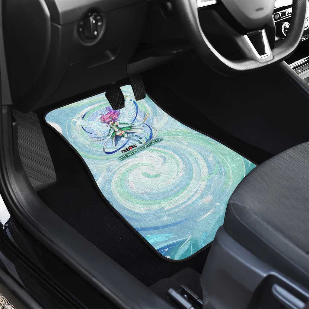 Wendy Marvell Fairy Tail Car Mats Sky Dragon Anime Style with Pastel Wind and Wing Motif