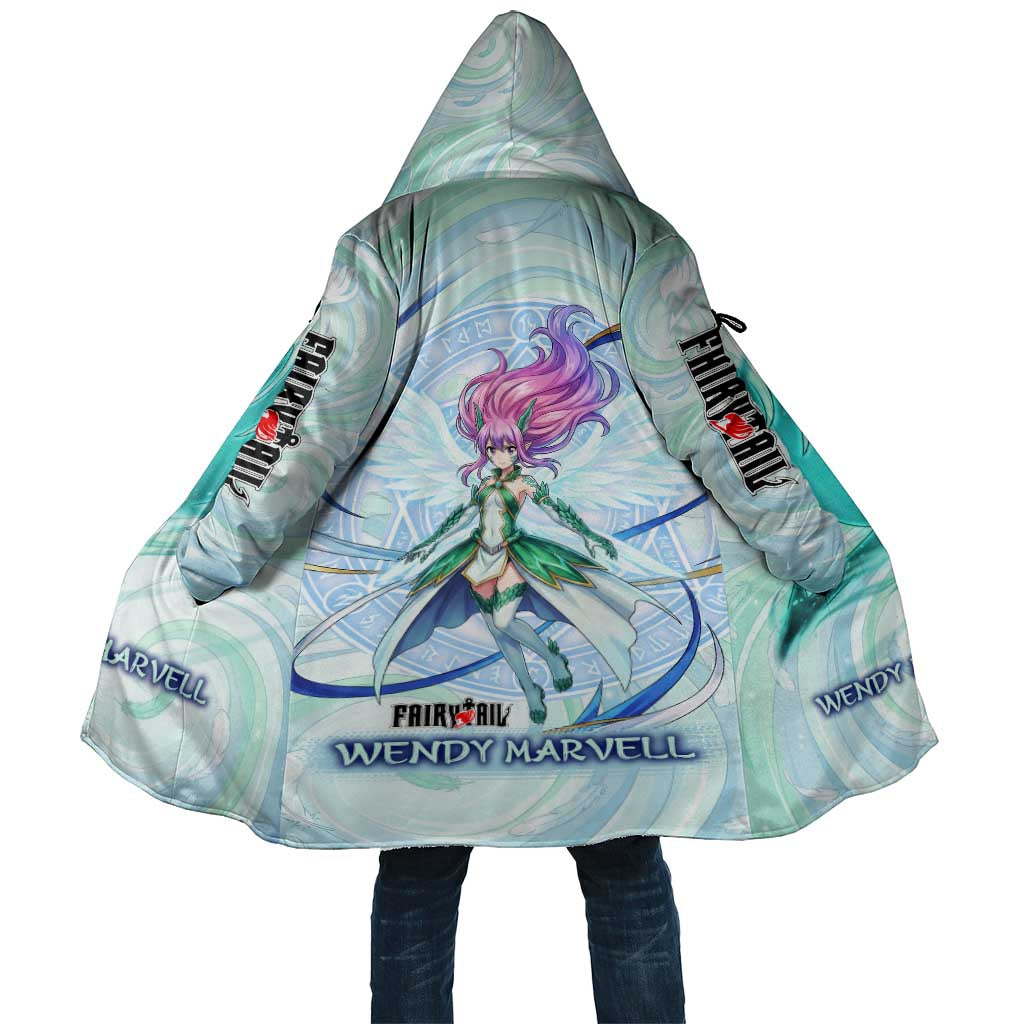 Wendy Marvell Fairy Tail Cloak Sky Dragon Anime Style with Pastel Wind and Wing Motif