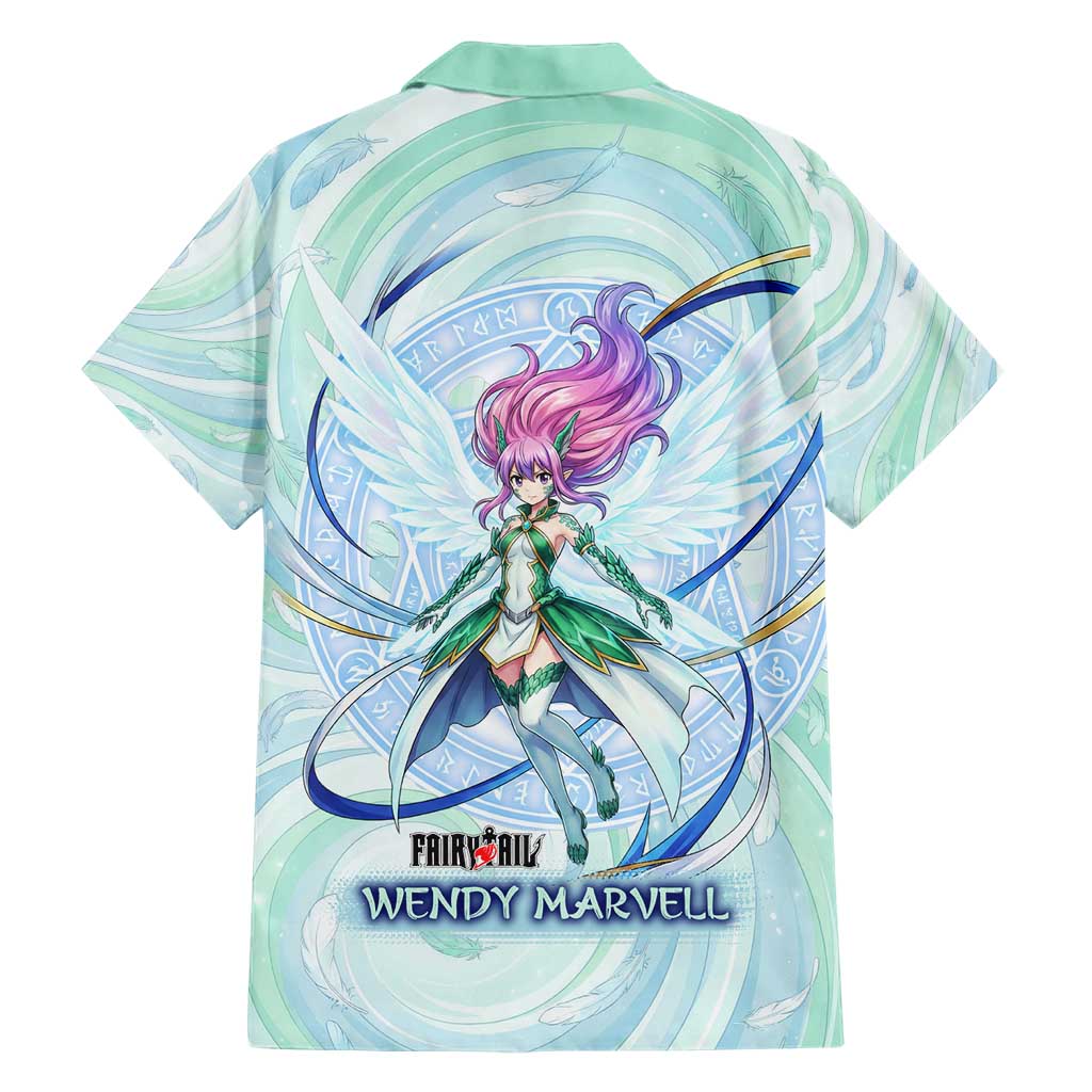 Wendy Marvell Fairy Tail Family Matching Mermaid Dress and Hawaiian Shirt Sky Dragon Anime Style with Pastel Wind and Wing Motif