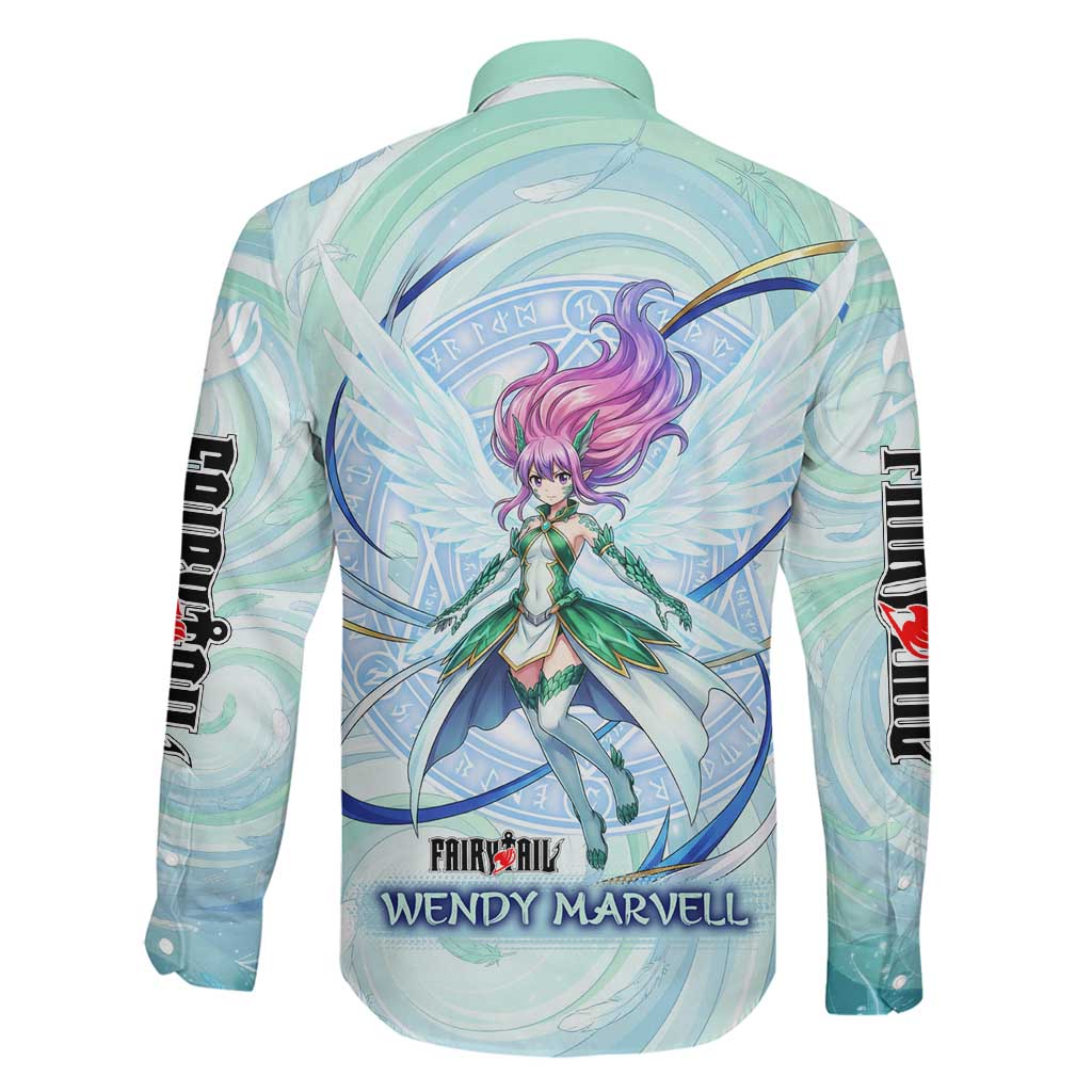 Wendy Marvell Fairy Tail Family Matching Mermaid Dress and Hawaiian Shirt Sky Dragon Anime Style with Pastel Wind and Wing Motif