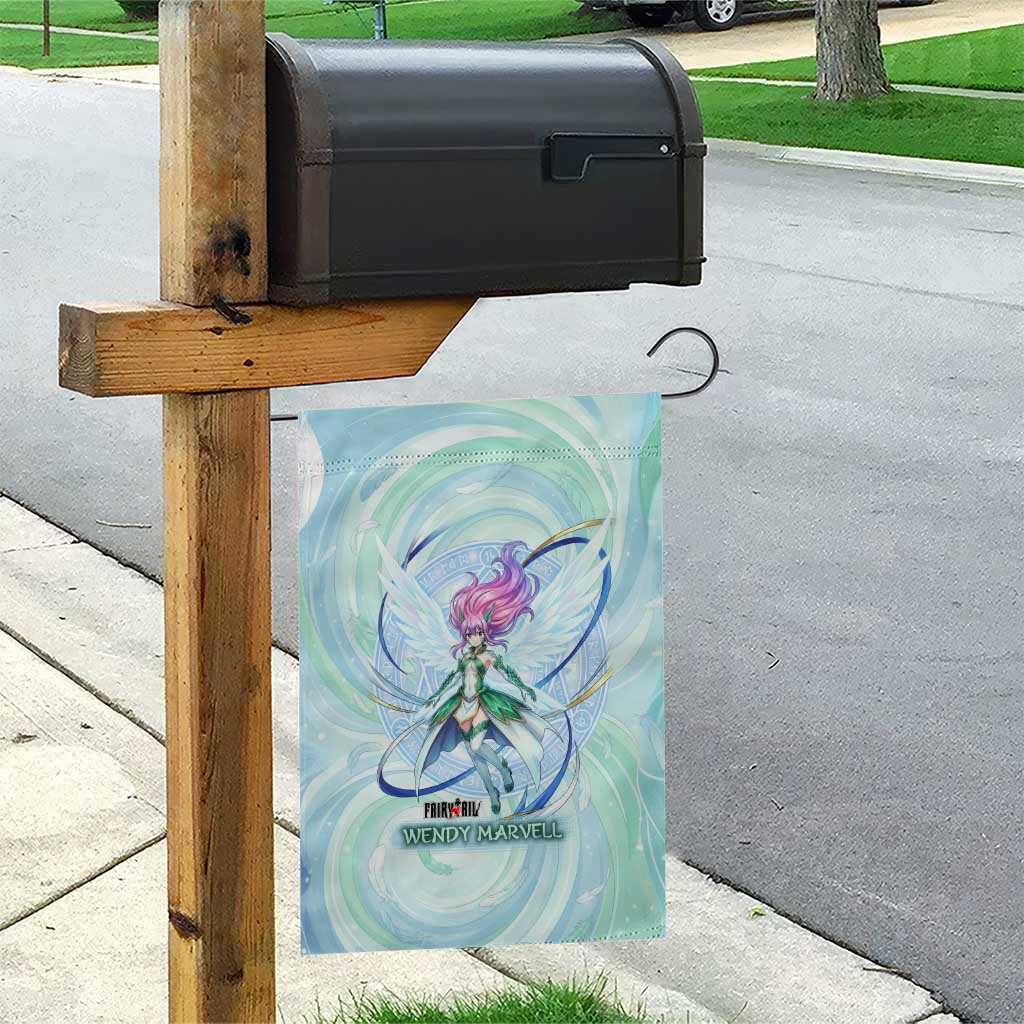Wendy Marvell Fairy Tail Garden Flag Sky Dragon Anime Style with Pastel Wind and Wing Motif