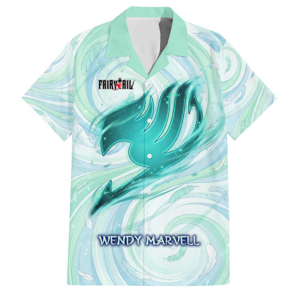 Wendy Marvell Fairy Tail Hawaiian Shirt Sky Dragon Anime Style with Pastel Wind and Wing Motif
