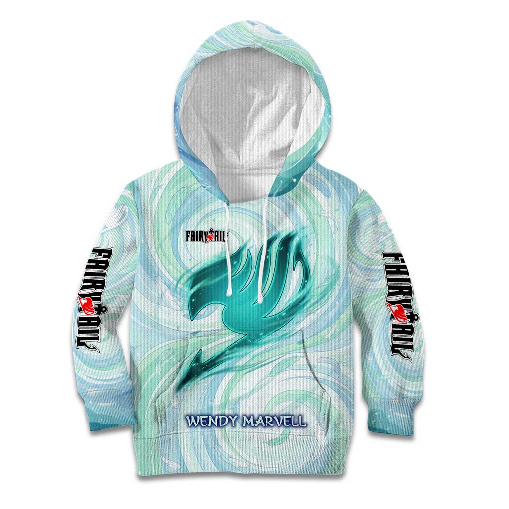Wendy Marvell Fairy Tail Kid Hoodie Sky Dragon Anime Style with Pastel Wind and Wing Motif