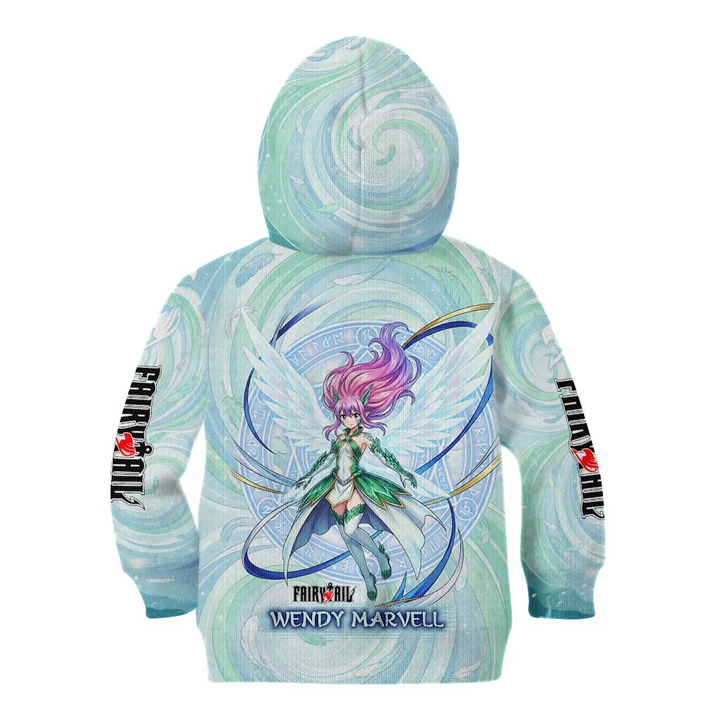 Wendy Marvell Fairy Tail Kid Hoodie Sky Dragon Anime Style with Pastel Wind and Wing Motif