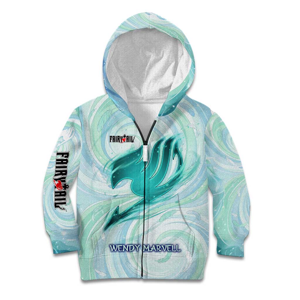 Wendy Marvell Fairy Tail Kid Hoodie Sky Dragon Anime Style with Pastel Wind and Wing Motif