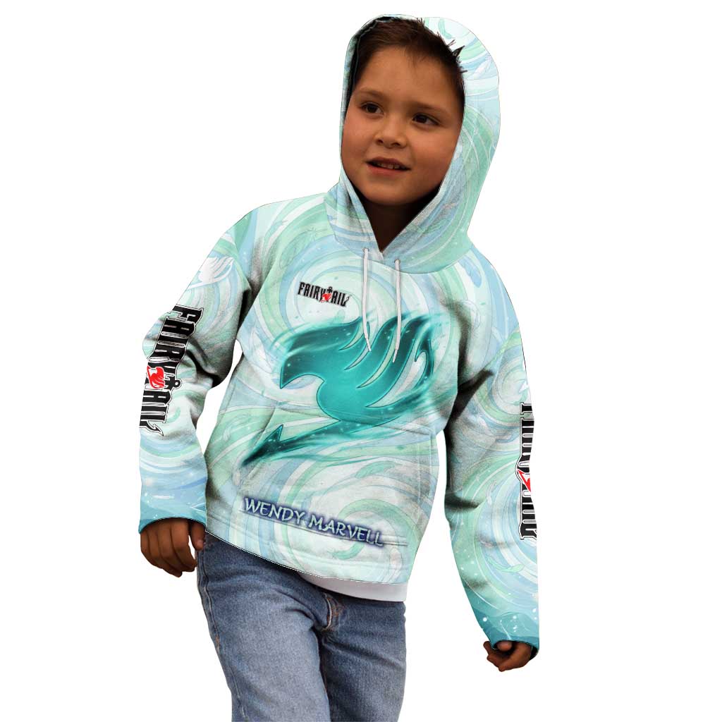 Wendy Marvell Fairy Tail Kid Hoodie Sky Dragon Anime Style with Pastel Wind and Wing Motif