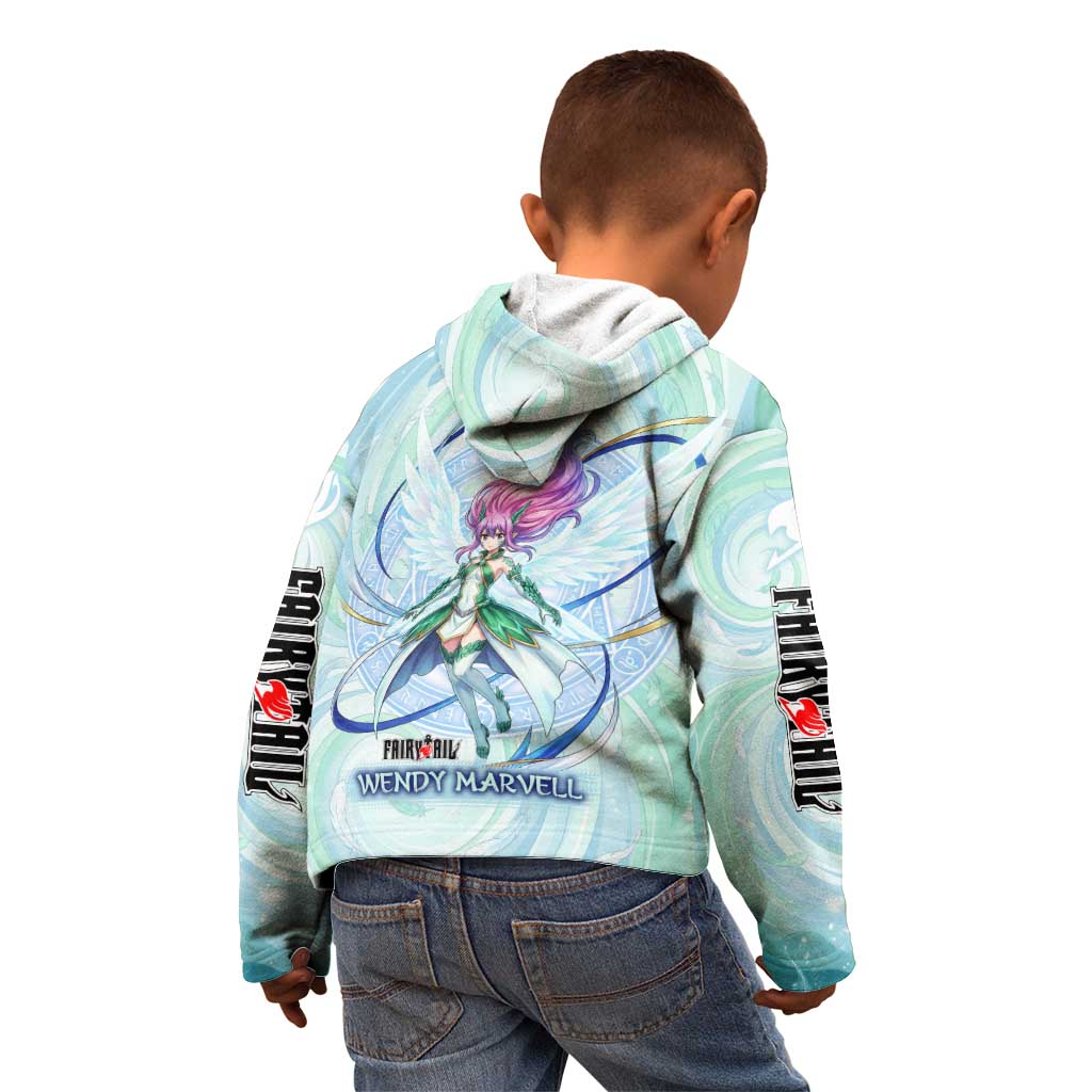 Wendy Marvell Fairy Tail Kid Hoodie Sky Dragon Anime Style with Pastel Wind and Wing Motif