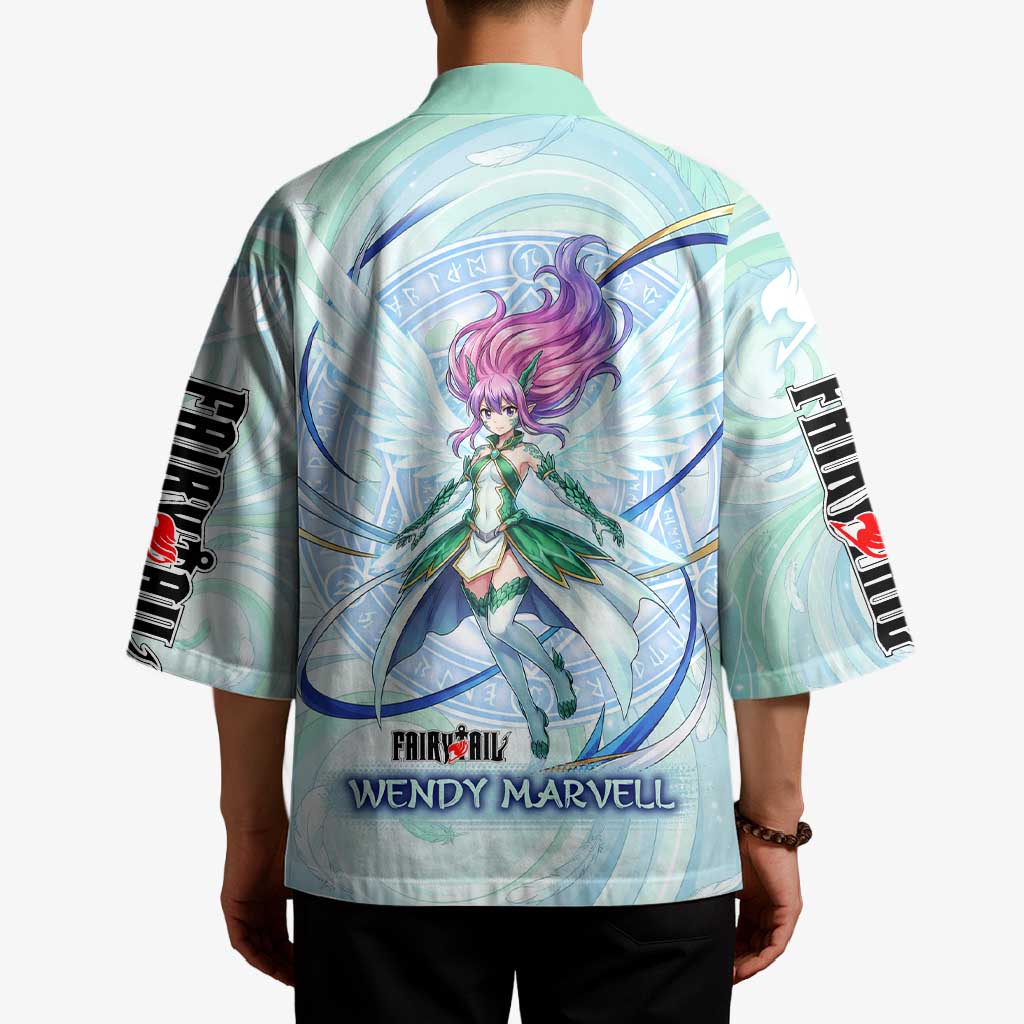 Wendy Marvell Fairy Tail Kimono Sky Dragon Anime Style with Pastel Wind and Wing Motif