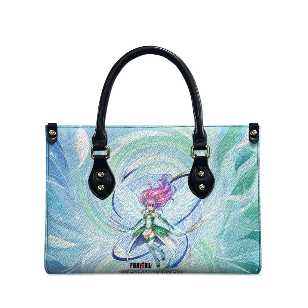 Wendy Marvell Fairy Tail Leather Bag Sky Dragon Anime Style with Pastel Wind and Wing Motif