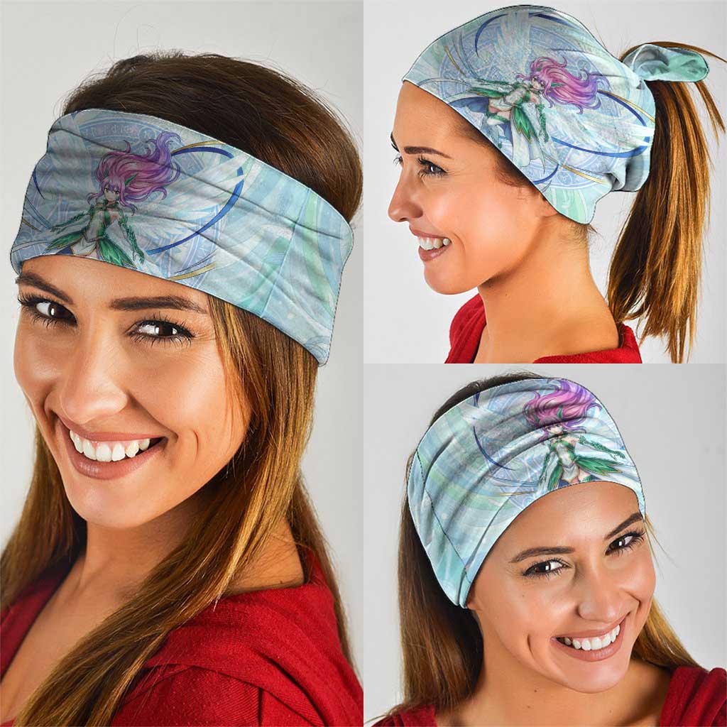 Wendy Marvell Fairy Tail Neck Gaiter Sky Dragon Anime Style with Pastel Wind and Wing Motif