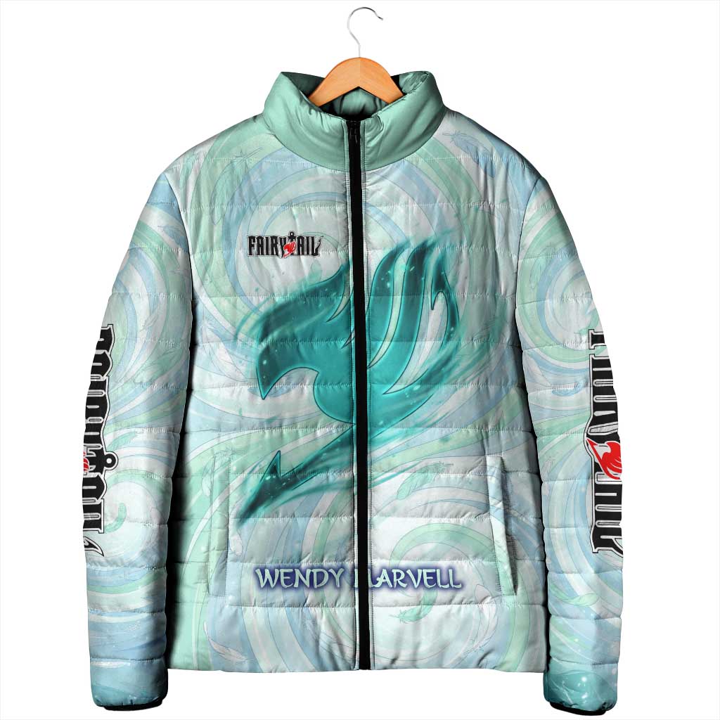 Wendy Marvell Fairy Tail Padded Jacket Sky Dragon Anime Style with Pastel Wind and Wing Motif