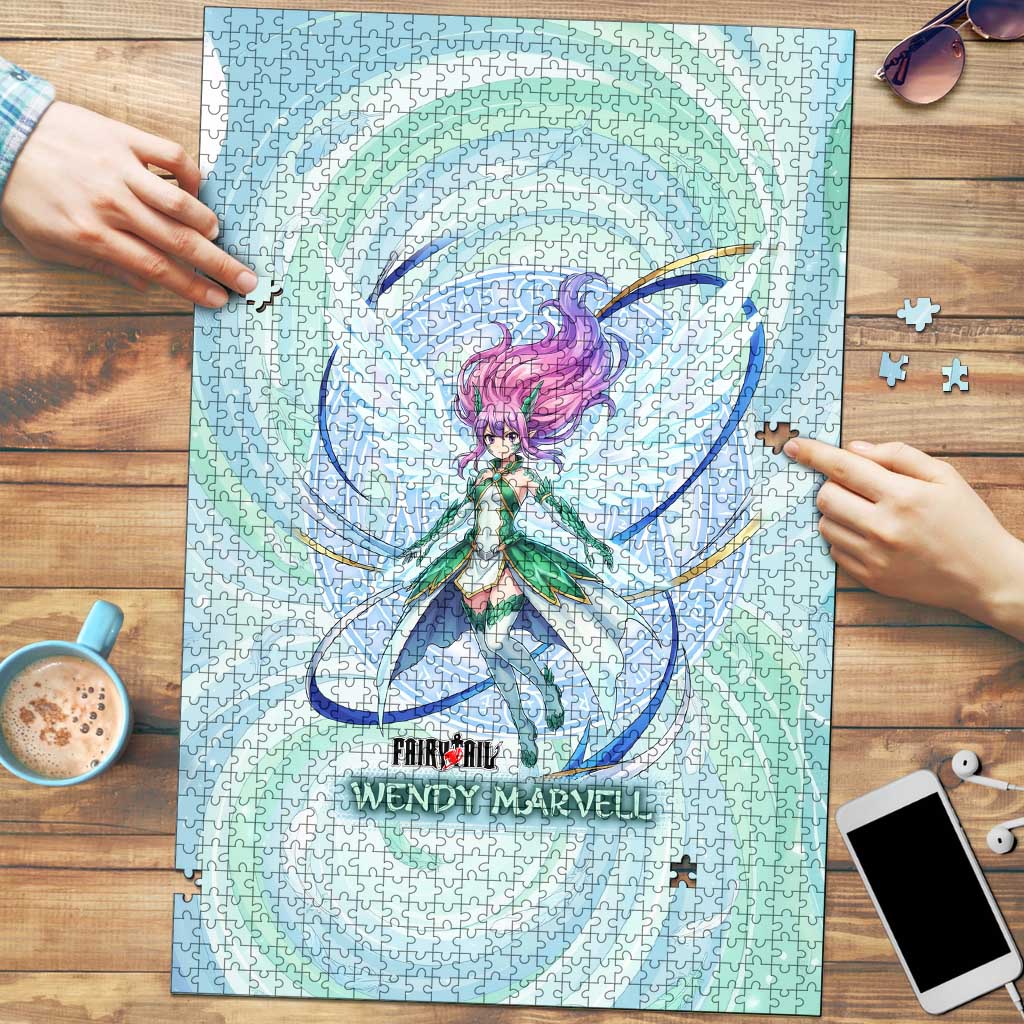 Wendy Marvell Fairy Tail Puzzle Sky Dragon Anime Style with Pastel Wind and Wing Motif