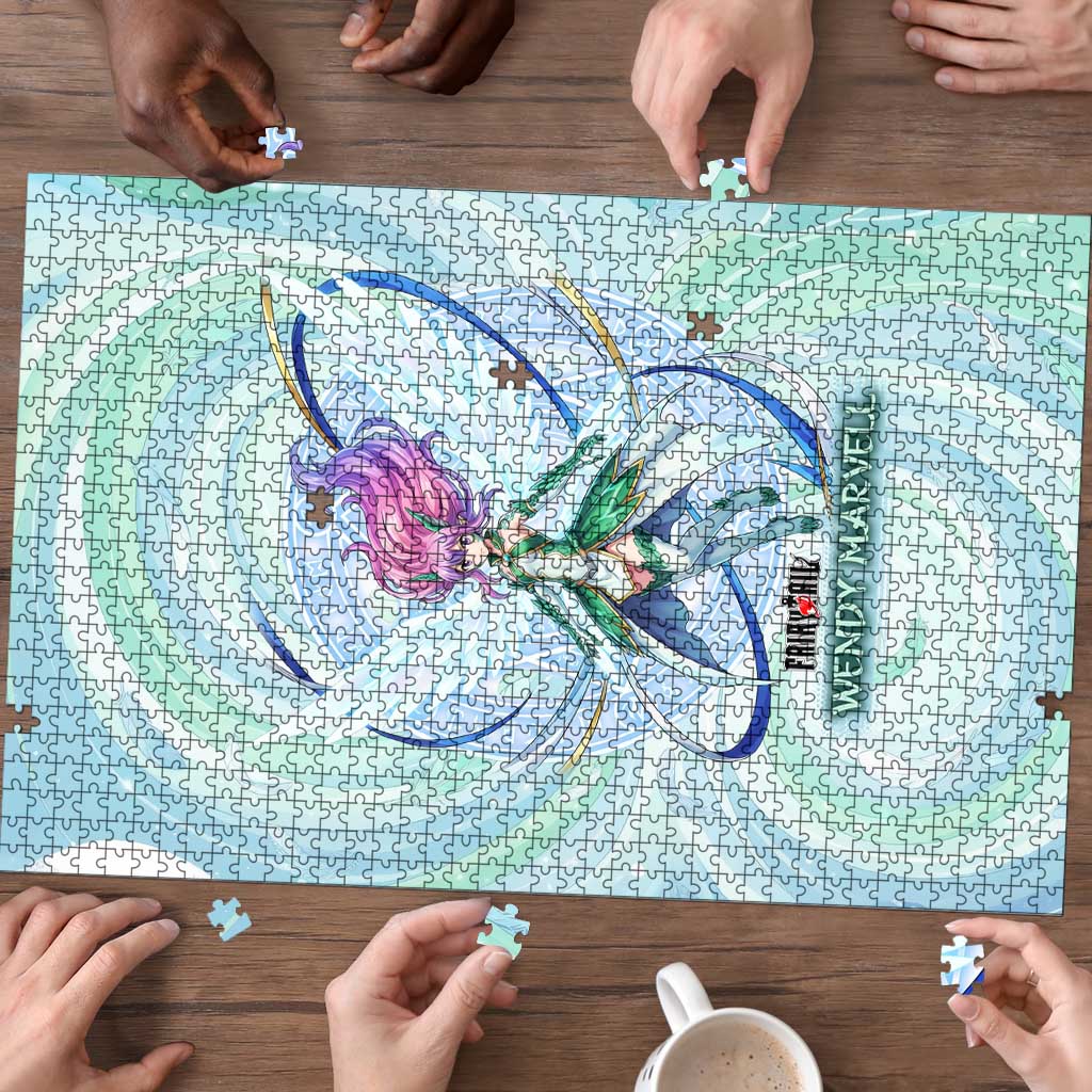 Wendy Marvell Fairy Tail Puzzle Sky Dragon Anime Style with Pastel Wind and Wing Motif