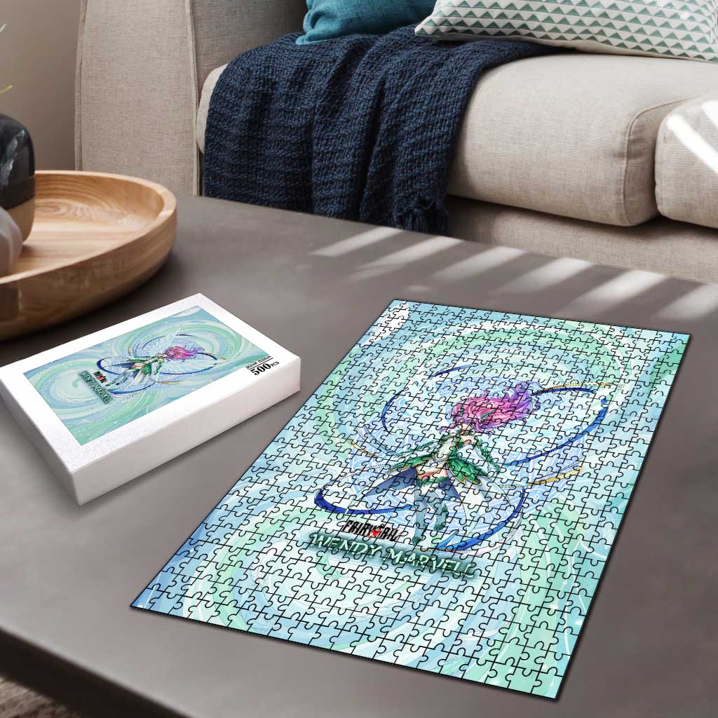 Wendy Marvell Fairy Tail Puzzle Sky Dragon Anime Style with Pastel Wind and Wing Motif