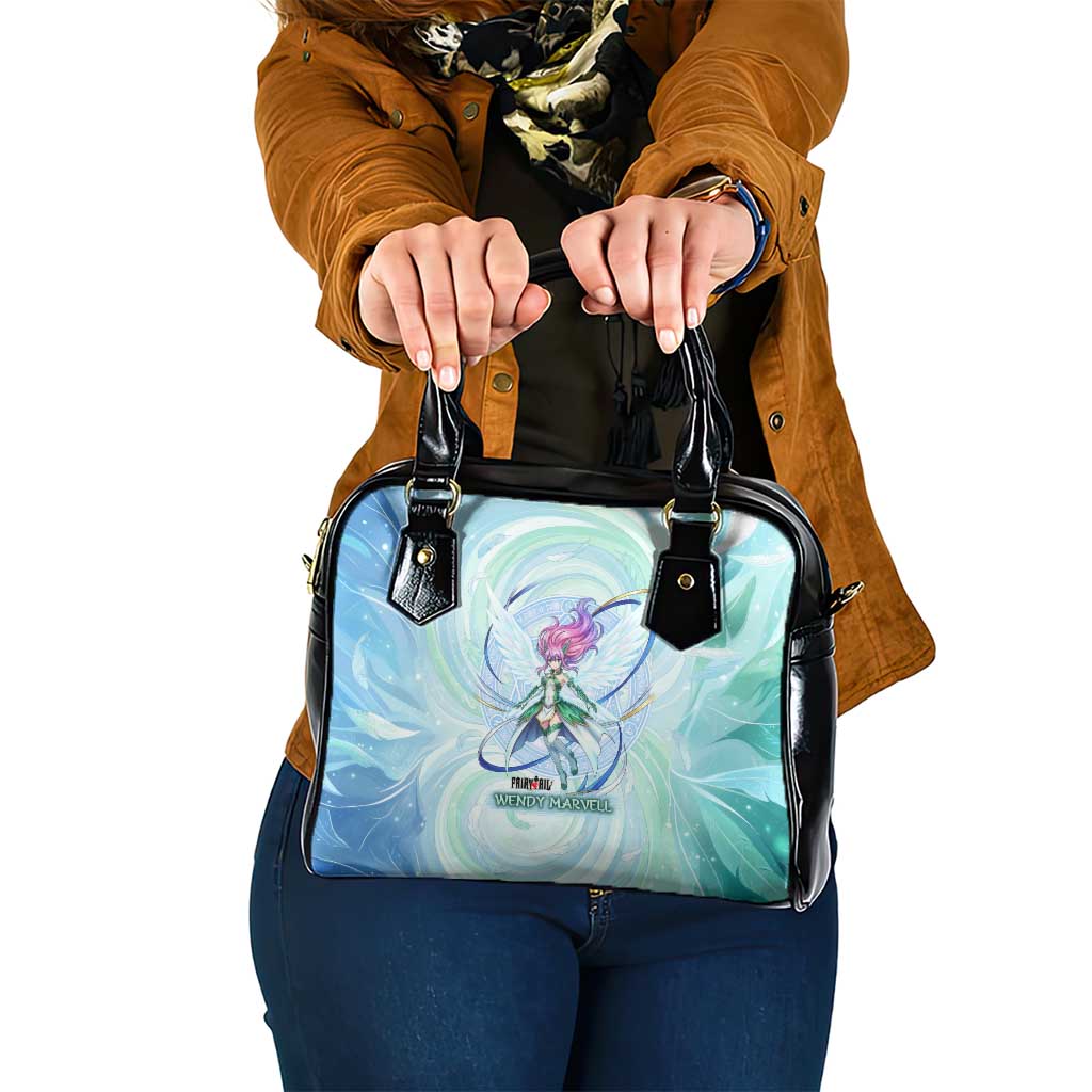 Wendy Marvell Fairy Tail Shoulder Handbag Sky Dragon Anime Style with Pastel Wind and Wing Motif