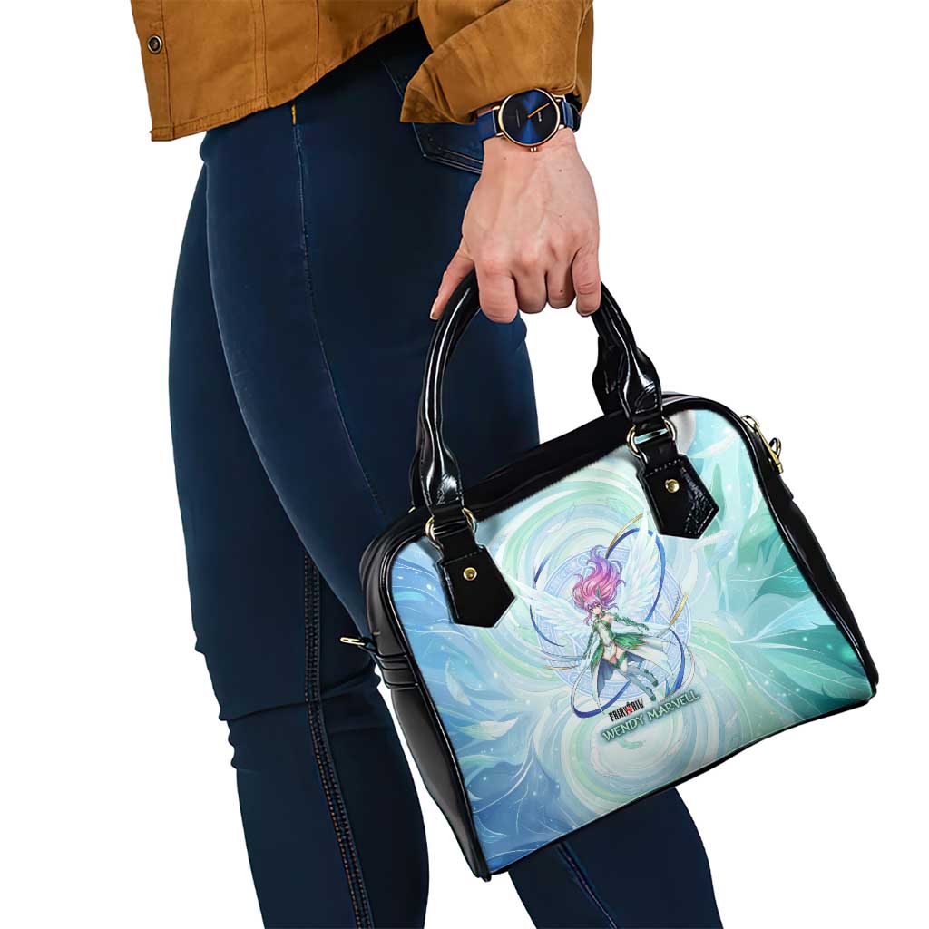 Wendy Marvell Fairy Tail Shoulder Handbag Sky Dragon Anime Style with Pastel Wind and Wing Motif