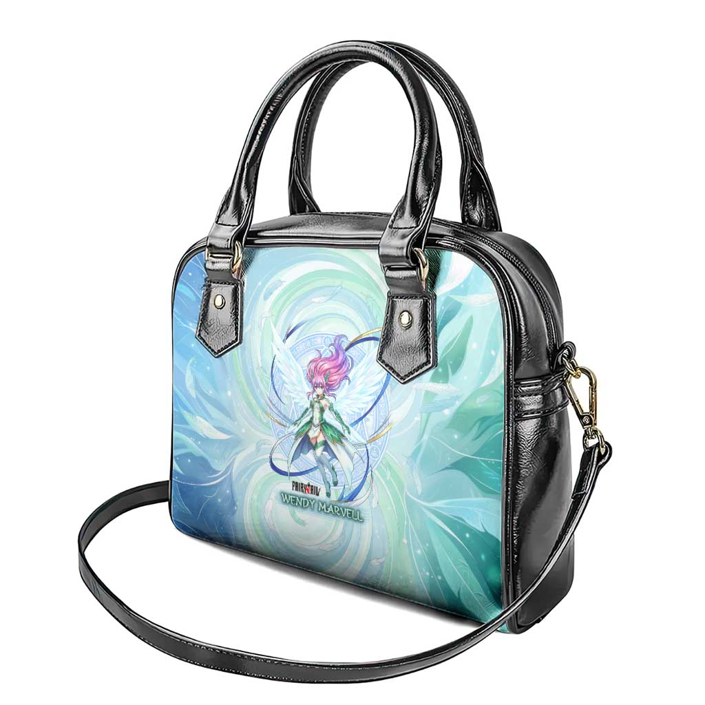 Wendy Marvell Fairy Tail Shoulder Handbag Sky Dragon Anime Style with Pastel Wind and Wing Motif
