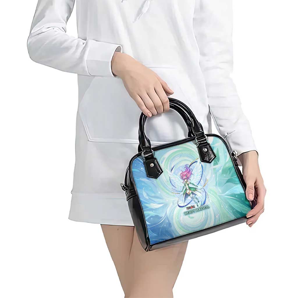 Wendy Marvell Fairy Tail Shoulder Handbag Sky Dragon Anime Style with Pastel Wind and Wing Motif