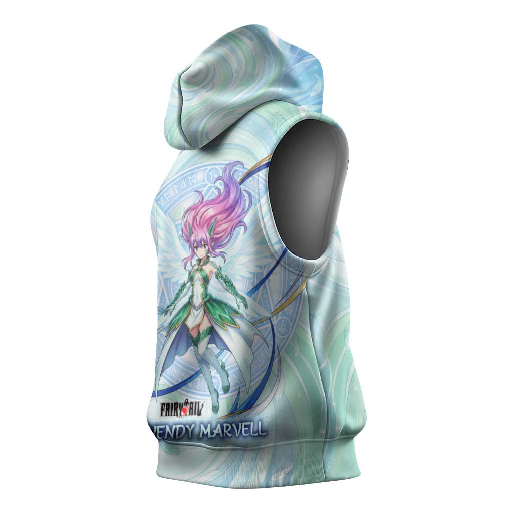 Wendy Marvell Fairy Tail Sleeveless Hoodie Sky Dragon Anime Style with Pastel Wind and Wing Motif