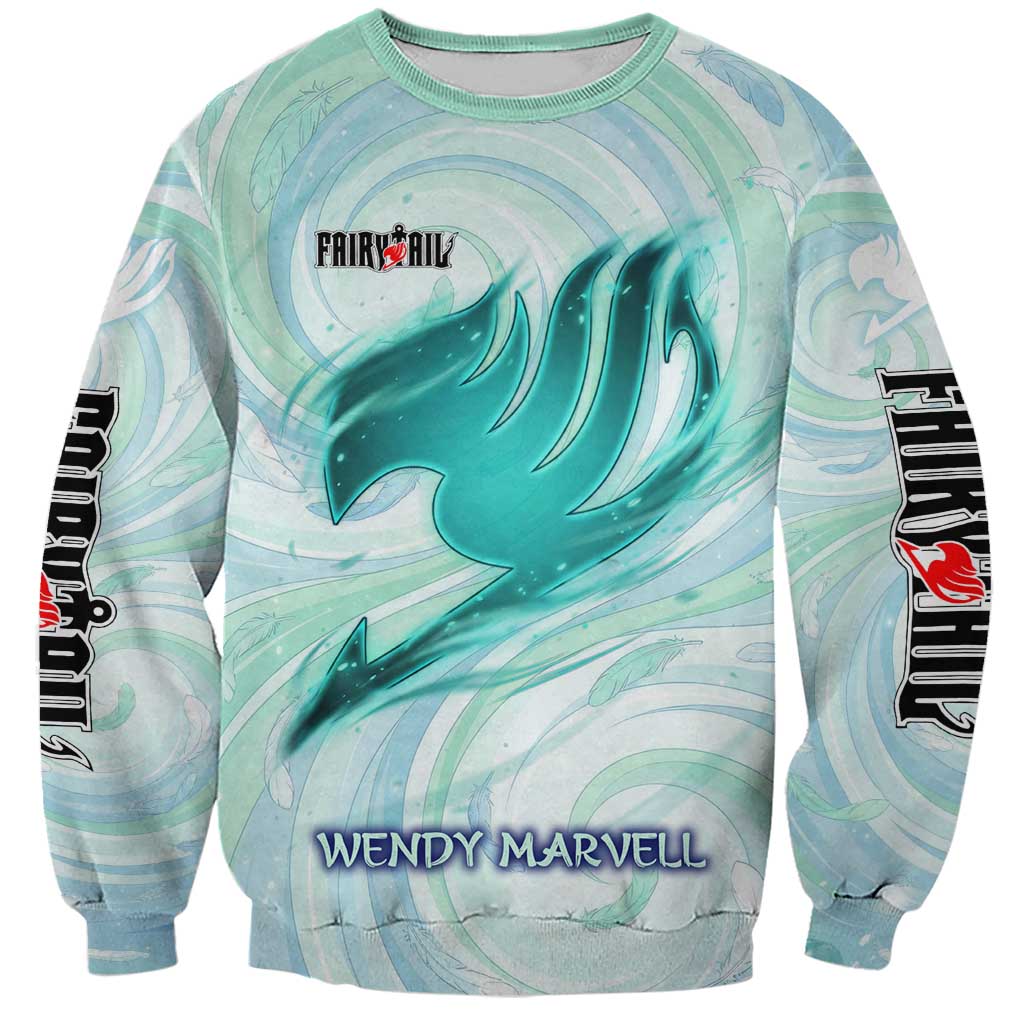Wendy Marvell Fairy Tail Sweatshirt Sky Dragon Anime Style with Pastel Wind and Wing Motif