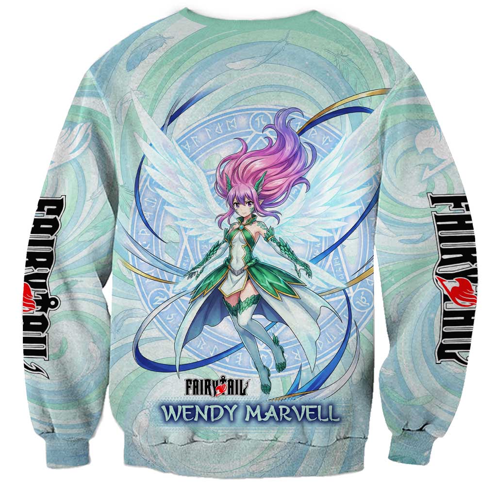 Wendy Marvell Fairy Tail Sweatshirt Sky Dragon Anime Style with Pastel Wind and Wing Motif