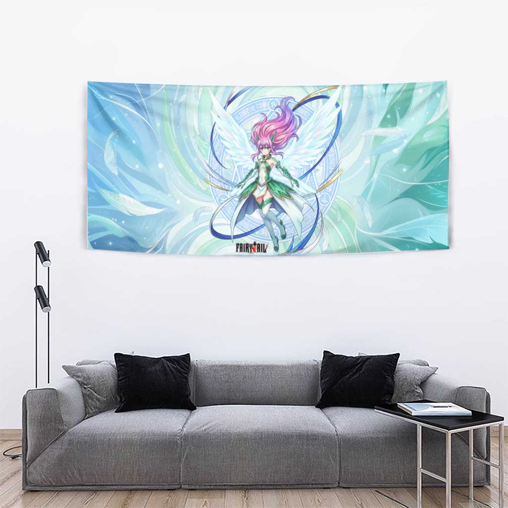 Wendy Marvell Fairy Tail Tapestry Sky Dragon Anime Style with Pastel Wind and Wing Motif
