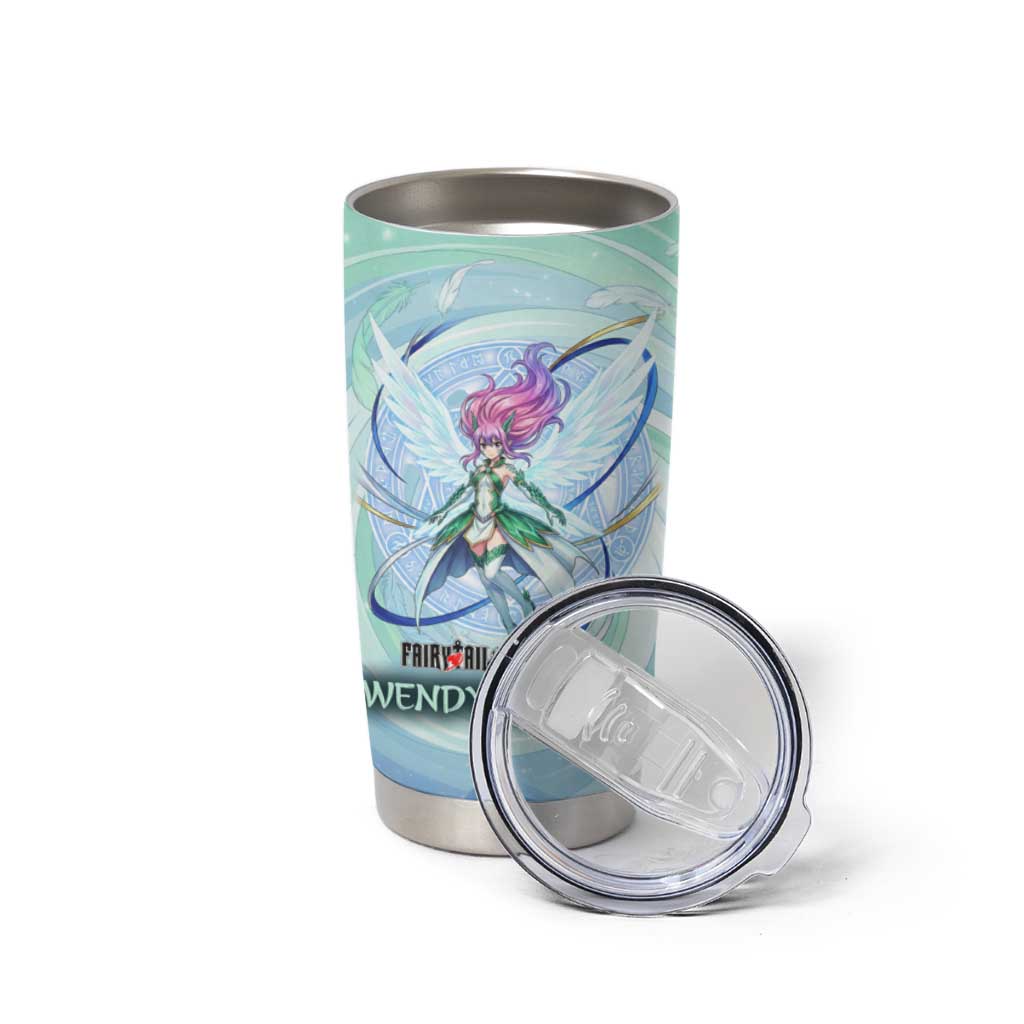 Wendy Marvell Fairy Tail Tumbler Cup Sky Dragon Anime Style with Pastel Wind and Wing Motif